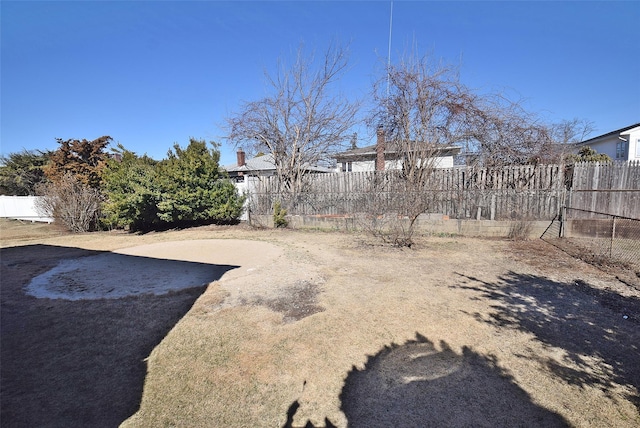 view of yard featuring fence