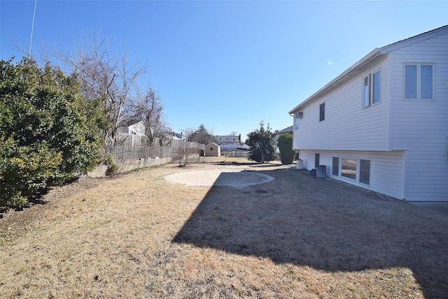 view of yard featuring fence