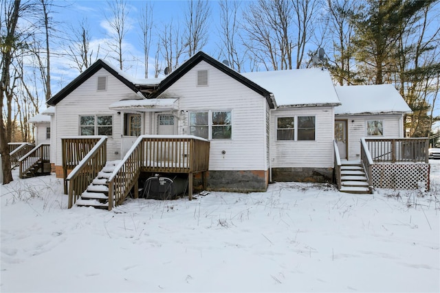 380 Fraser Rd, Kiamesha Lake, NY 12751 - view of front facade with a deck and stairs