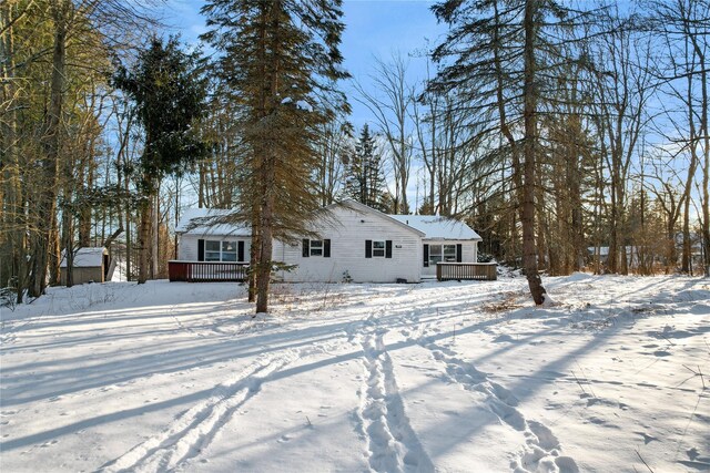 380 Fraser Rd, Kiamesha Lake, NY 12751 - snow covered back of property featuring a deck