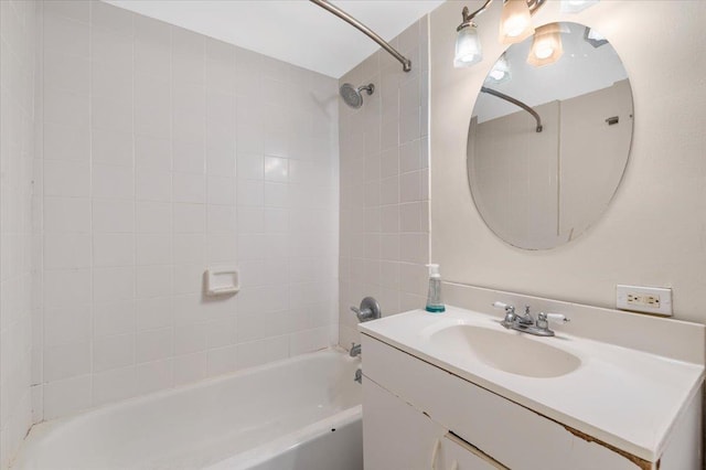 bathroom with vanity and shower / bathtub combination