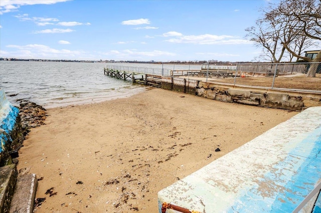 view of yard with a water view