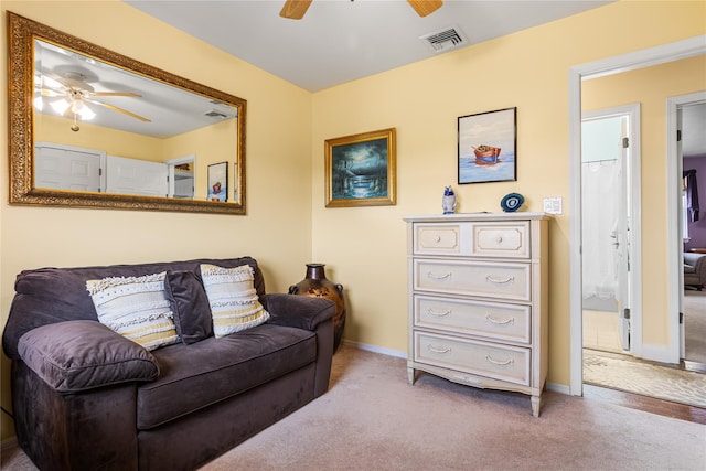 2100 Duck Pond Rd, Cutchogue, NY 11935 - sitting room with ceiling fan, carpet, and baseboards