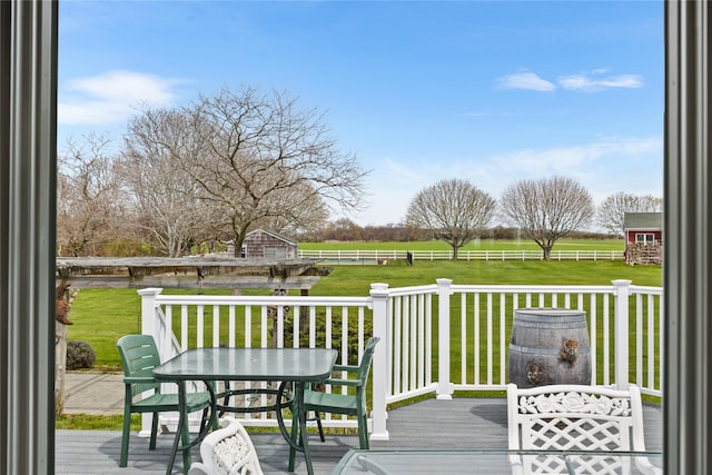 2100 Duck Pond Rd, Cutchogue, NY 11935 - wooden deck featuring outdoor dining space