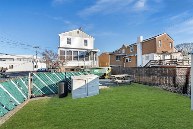 view of yard with fence