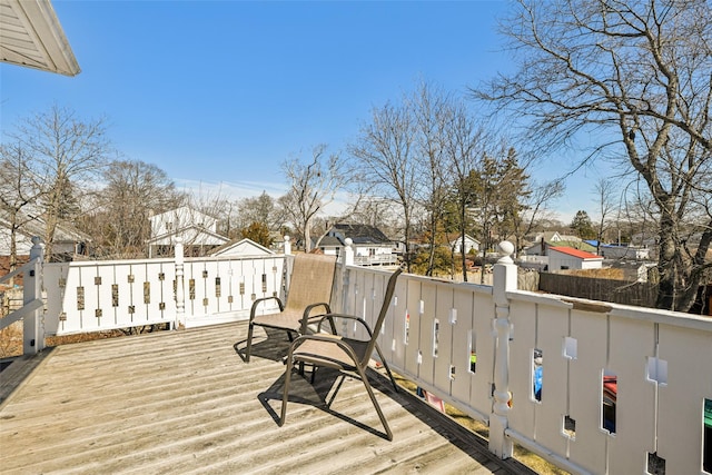 deck featuring a residential view