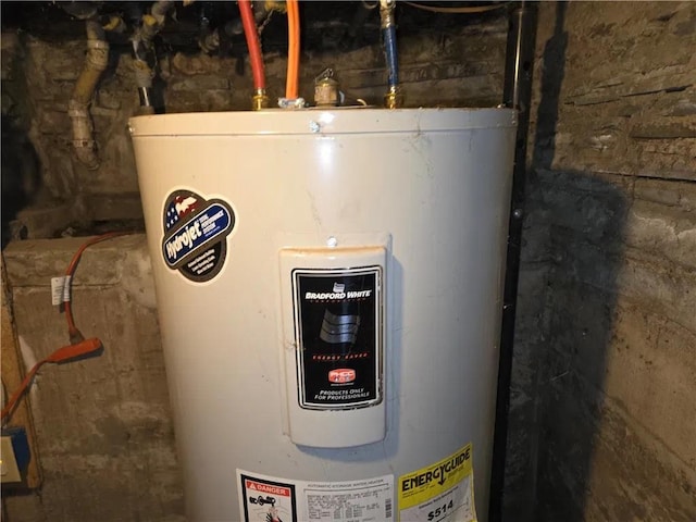 utility room with water heater