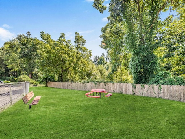 view of yard featuring fence