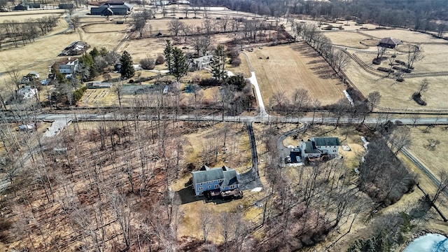 bird's eye view with a rural view