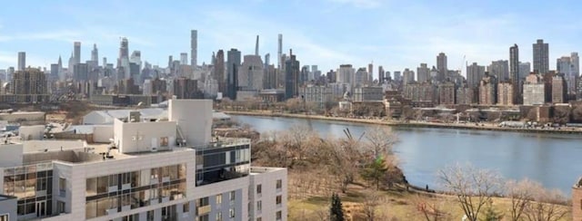 view of city with a water view