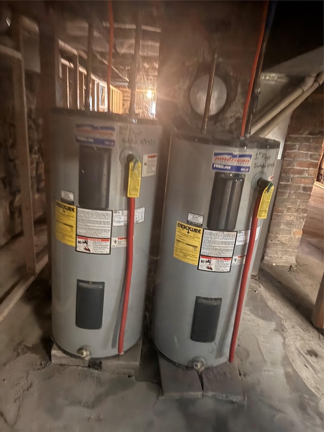 utility room featuring electric water heater