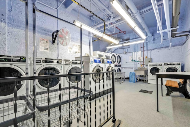 interior space with washer and dryer