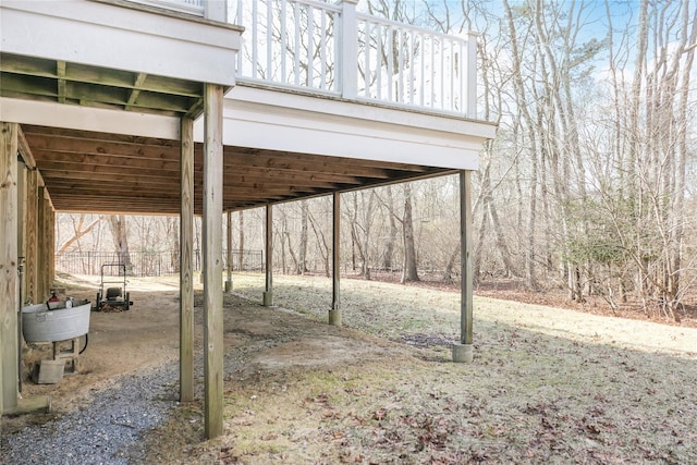 view of yard featuring a carport