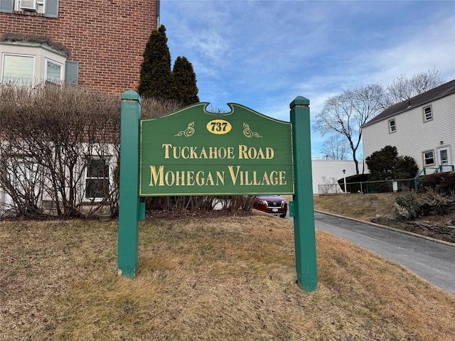 view of community sign