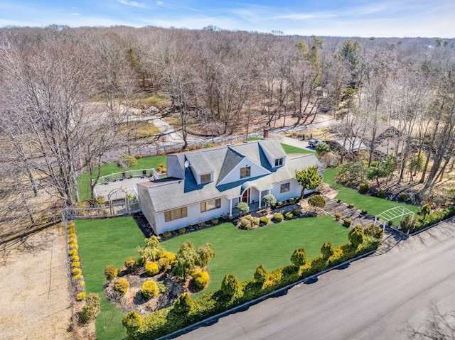 1380 Jackson Lndg, Mattituck, NY 11952 - bird's eye view featuring a forest view