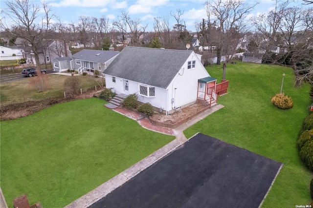 aerial view with a residential view