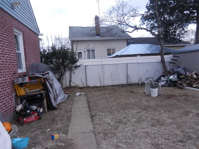 view of yard with fence