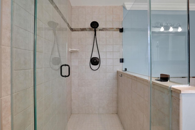 full bathroom with a shower stall