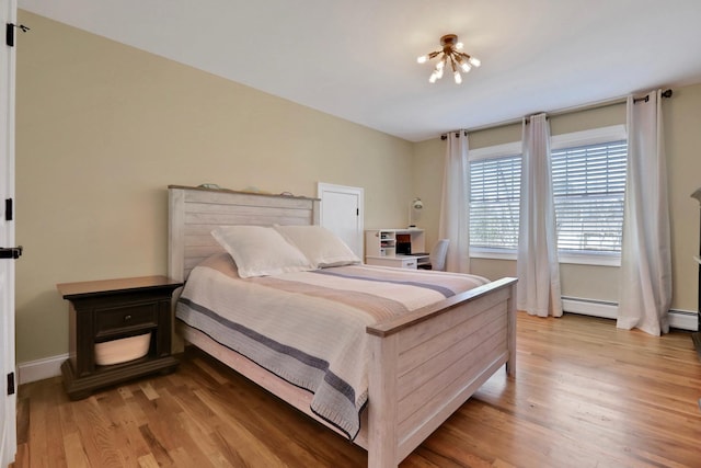 bedroom featuring light wood-type flooring