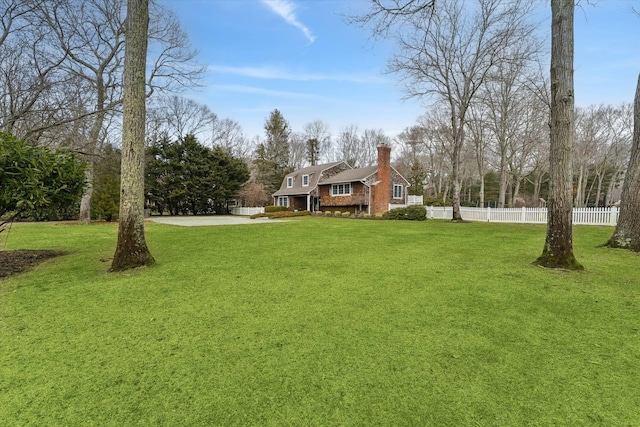 view of yard with fence