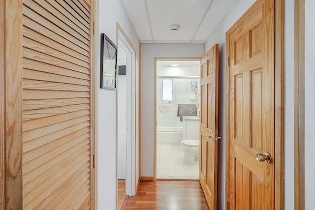 hall featuring light wood-style floors