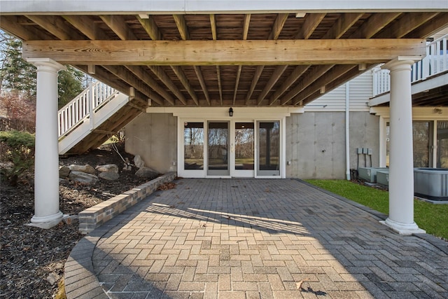 view of patio / terrace with stairs