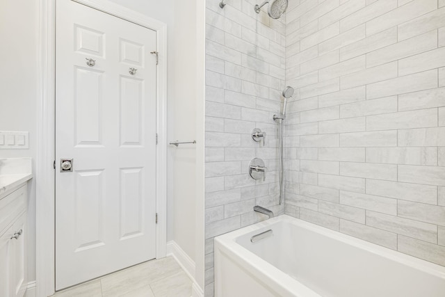 bathroom with shower / bath combination and vanity