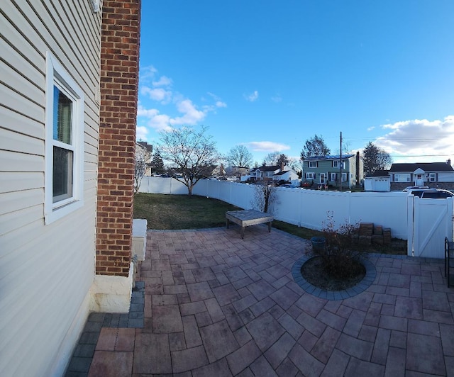 view of patio featuring a fenced backyard