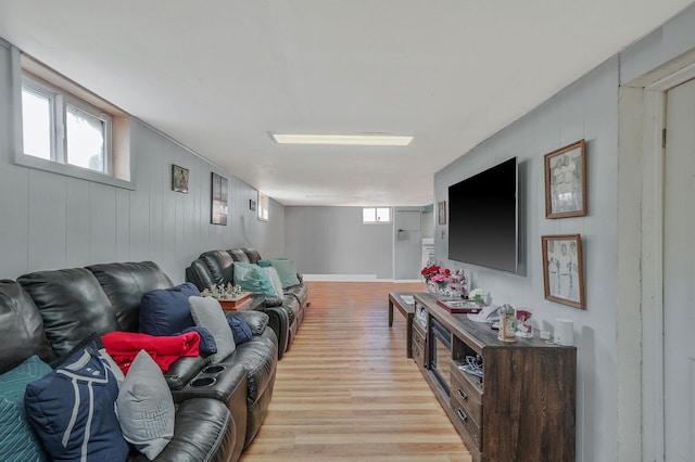 living area with light wood finished floors