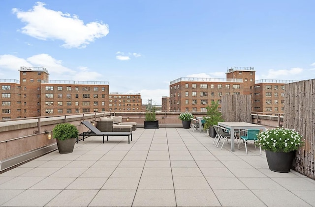 view of patio featuring a city view