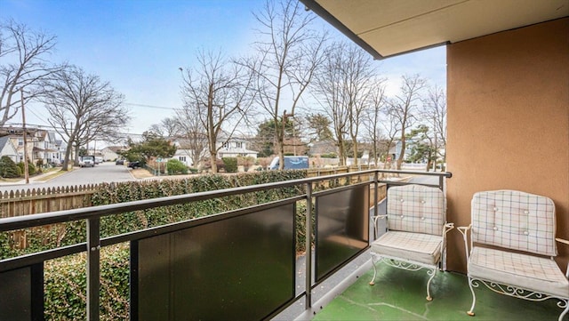 balcony with a residential view