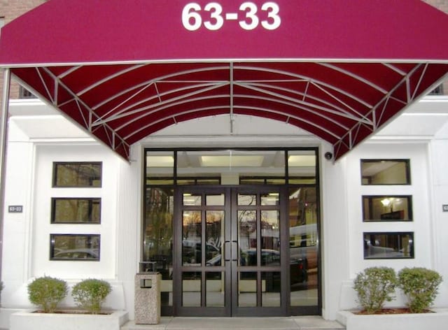 view of exterior entry with french doors