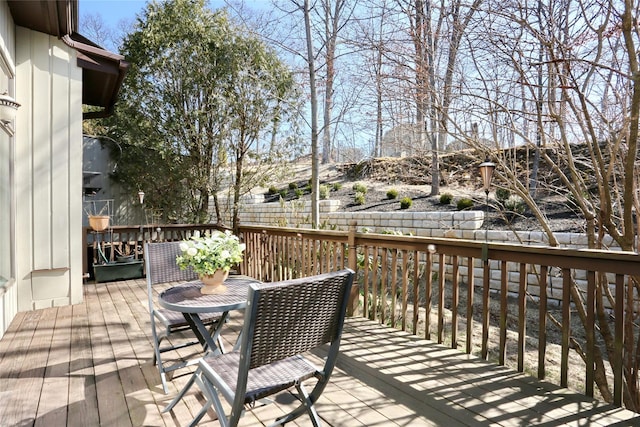 wooden deck featuring fence