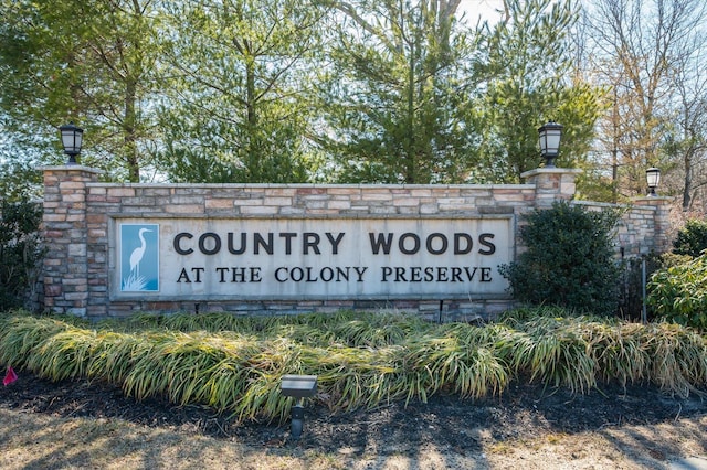 view of community sign