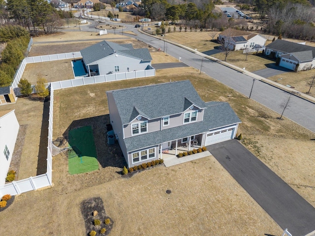 bird's eye view with a residential view