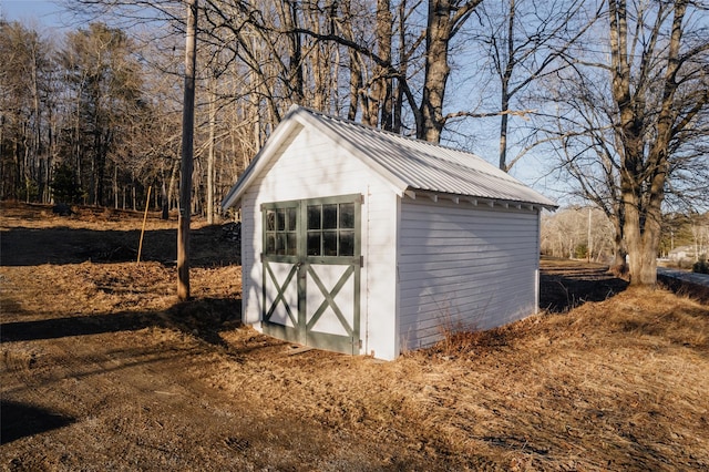 view of shed