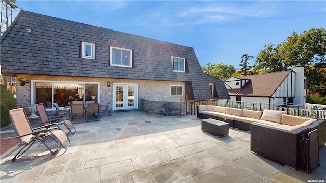 view of patio featuring french doors and outdoor lounge area