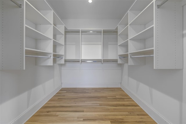 walk in closet featuring wood finished floors