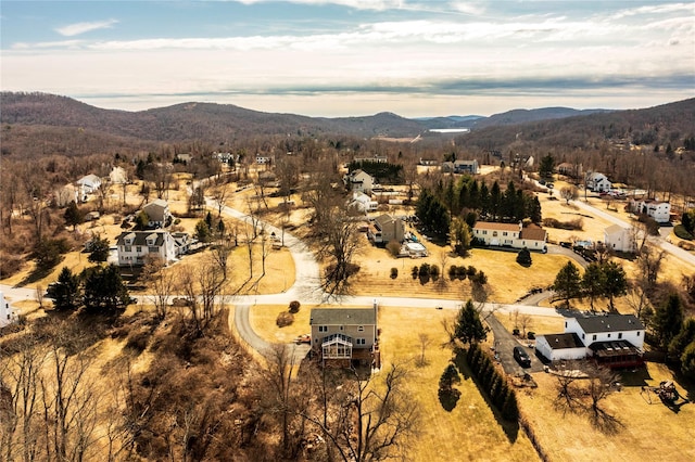 bird's eye view featuring a mountain view