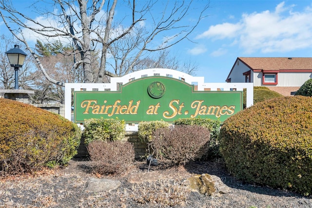 view of community sign