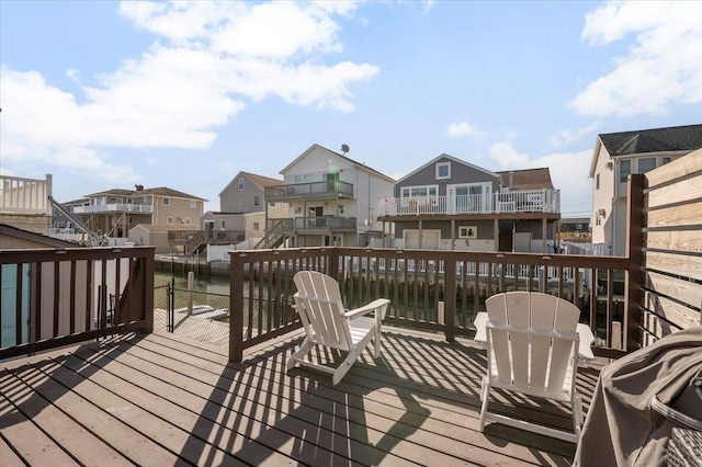 deck with a residential view