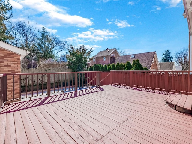 deck featuring fence