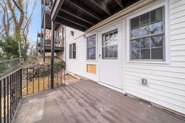 wooden terrace with fence