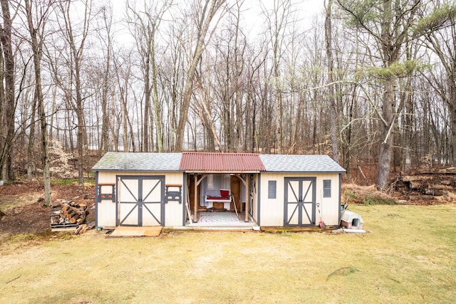 view of shed