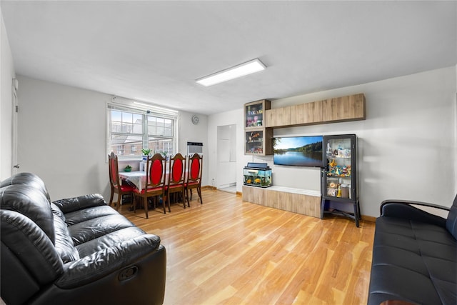 living area with light wood-style flooring