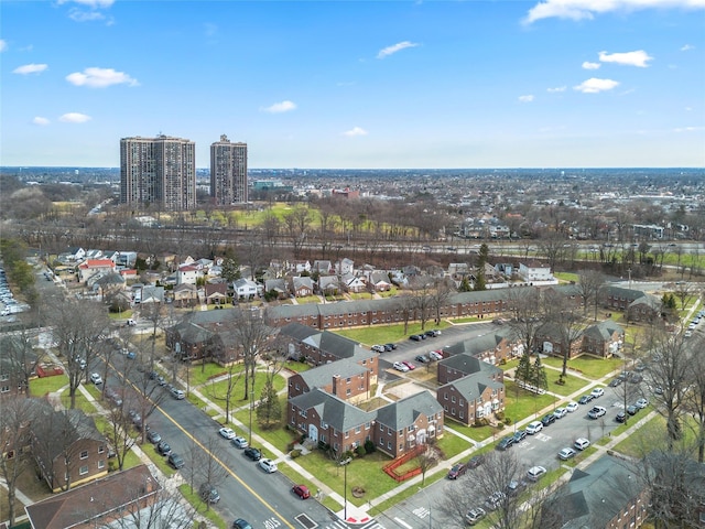 drone / aerial view with a residential view