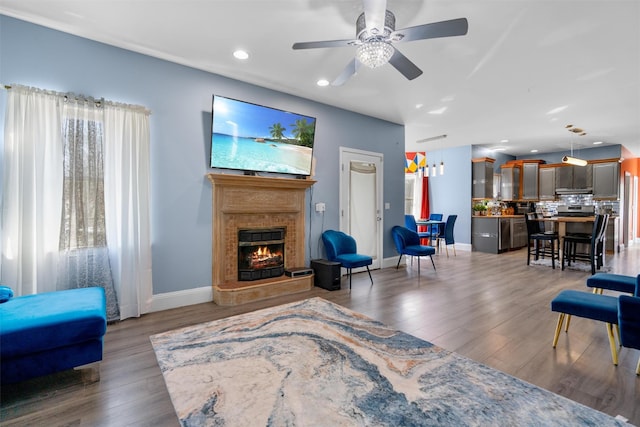 441 County Route 48, Thompson Ridge, NY 10985 - living area featuring wood finished floors, baseboards, and ceiling fan