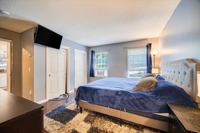 10 Lyford Ln, Poughkeepsie, NY 12601 - bedroom with wood finished floors, a textured ceiling, and multiple closets