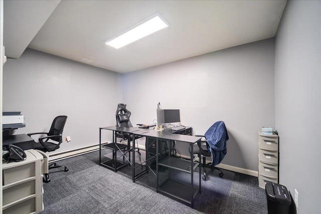 10 Lyford Ln, Poughkeepsie, NY 12601 - home office featuring a baseboard heating unit and carpet