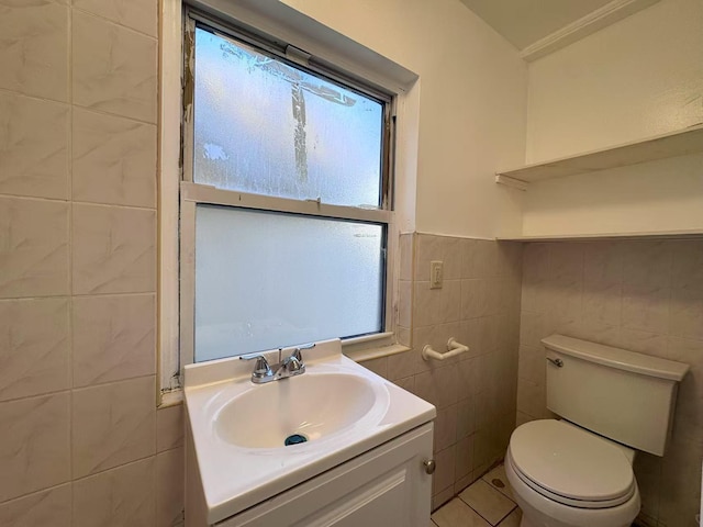 94-17 42nd Ave, Elmhurst, NY 11373 - bathroom featuring toilet, tile walls, and vanity